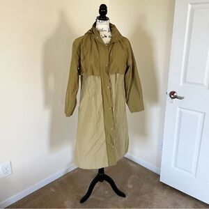 Gorpcore Minimalist Oversized Utility Rain Coat Size XS Gold/ Beige/ Ochre